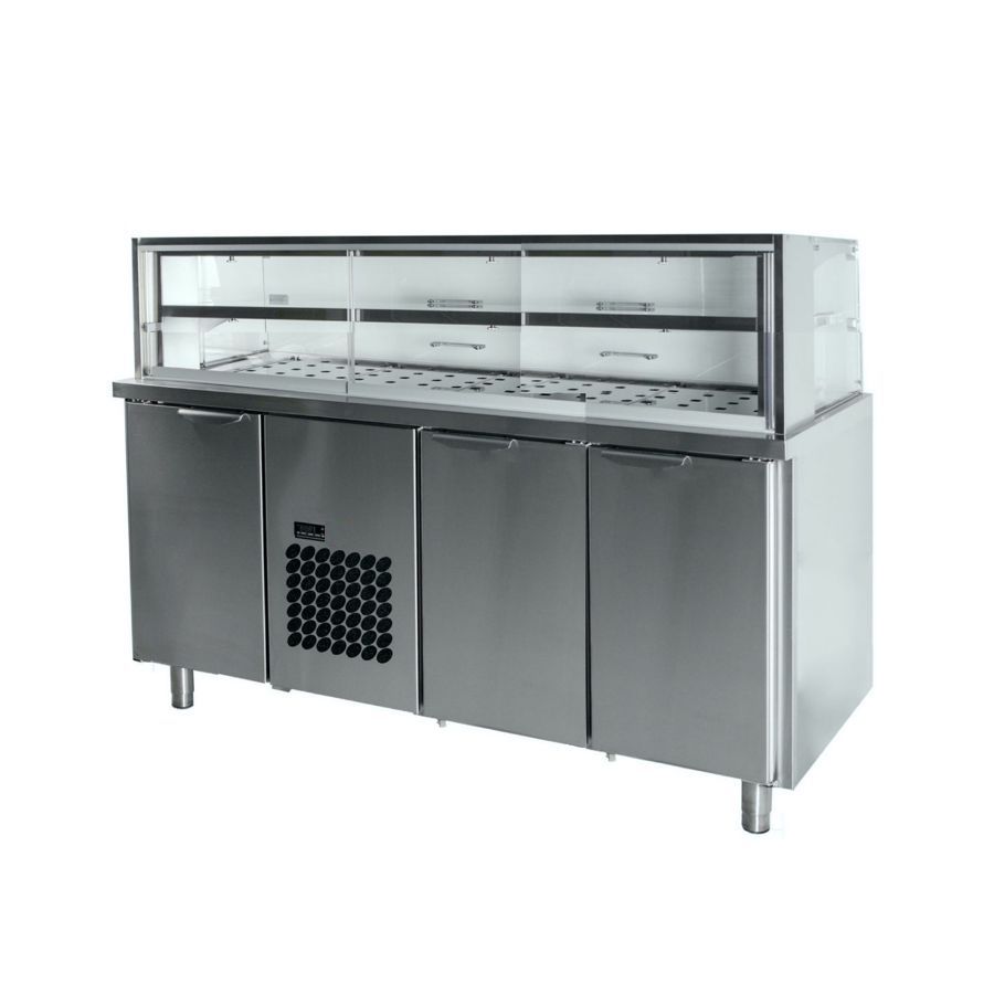 ŠALDOMA SAVITARNOS VITRINA  1660mm SU 1 LENTYNOMIS
