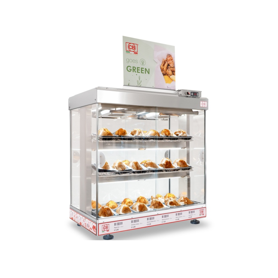 VENTILIUOJAMAS ŠILTAS STALINIS VITRININIS PREKYSTALIS EVA 100/B LED